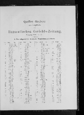Vorschaubild von Quellen-Register des Hauptblatts zur Hanseatischen Gerichts-Zeitung.