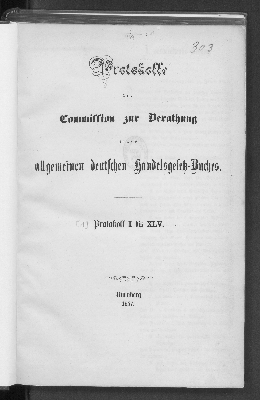Vorschaubild von [Protokolle der Kommission zur Berathung eines Allgemeinen Deutschen Handelsgesetzbuches]