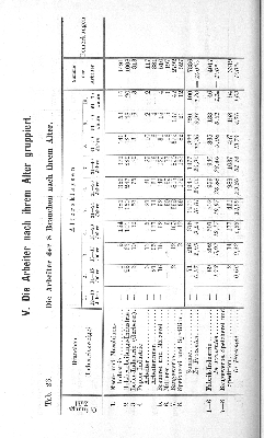 Vorschaubild von V. Die Arbeiter nach ihrem Alter gruppiert.
