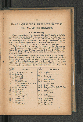 Vorschaubild von Geographisches Ortsverzeichniss von Melnik bis Hamburg.