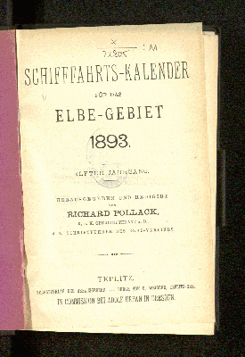 Vorschaubild von [Schiffahrts-Kalender für das Elbe-Gebiet]