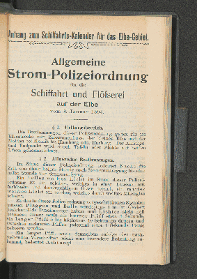 Vorschaubild von Anhang zum Schiffahrts-Kalender für das Elbe-Gebiet.
