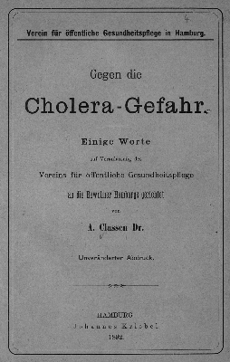Vorschaubild von Gegen die Cholera-Gefahr