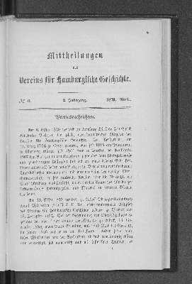 Vorschaubild von [Mitteilungen des Vereins für Hamburgische Geschichte]