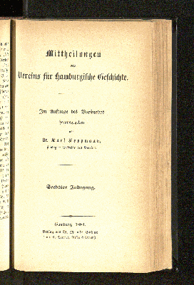 Vorschaubild von [Mitteilungen des Vereins für Hamburgische Geschichte]