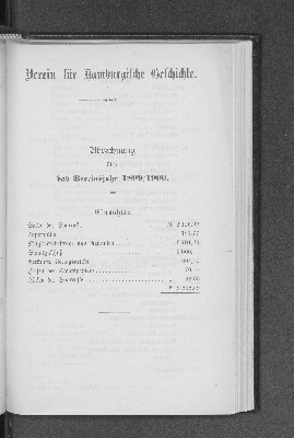 Vorschaubild von Abrechnung über das Vereinsjahr 1899/1900.