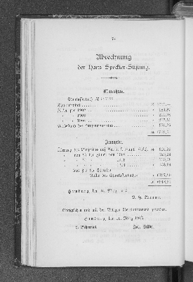Vorschaubild von Abrechnung der Hans Speckter=Stiftung.
