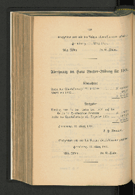 Vorschaubild von Abrechnung der Hans Speckter-Stiftung für 1906.