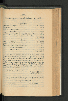 Vorschaubild von Abrechnung der Theobald-Stiftung für 1906.