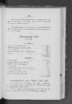 Vorschaubild von Abrechnung 1909 (Auszug).