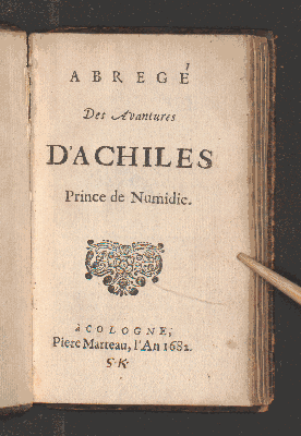 Vorschaubild von Abregé Des Avantures D'Achiles Prince de Numidie