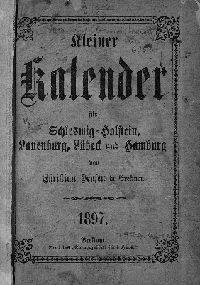 Vorschaubild von [Kleiner Kalender für Schleswig-Holstein, Lauenburg, Lübeck und Hamburg]