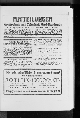 Vorschaubild von An die Bezieher des "Nordd. Aerzteblattes" im Bereich des Postamtes Hamburg 24.
