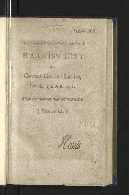 Vorschaubild von [Harris's list of Covent-Garden ladies]
