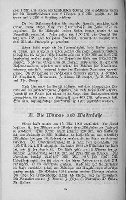 Vorschaubild von III. Die Witwe- und Waisenkasse.