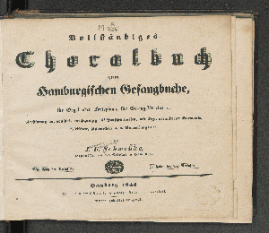 Vorschaubild von Vollständiges Choralbuch zum Hamburgischen Gesangbuche