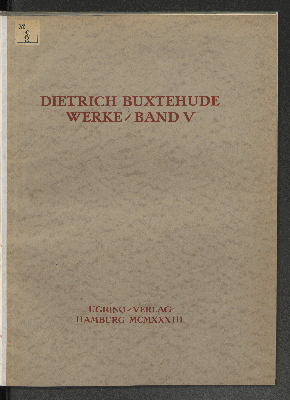 Vorschaubild von [Dietrich Buxtehudes Werke]