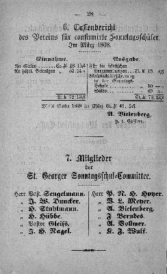 Vorschaubild von 6. Cassenbericht des Vereins für confirmirte Sonntagsschüler. Im März 1868.