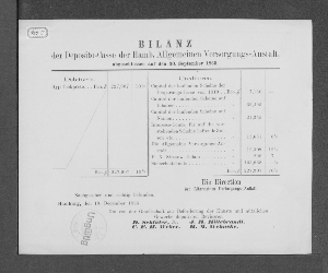 Vorschaubild von [Bilanz der Deposito-Casse der Hamburgischen Allgemeinen Versorgungs-Anstalt]