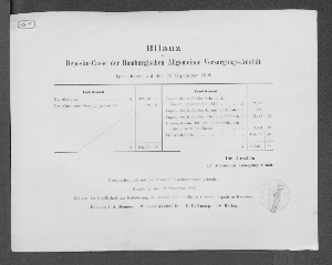 Vorschaubild von [Bilanz der Deposito-Casse der Hamburgischen Allgemeinen Versorgungs-Anstalt]