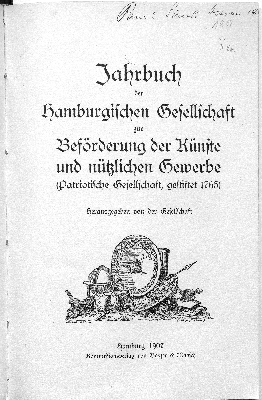 Vorschaubild von [Jahrbuch der Hamburgischen Gesellschaft zur Beförderung der Künste und Nützlichen Gewerbe]