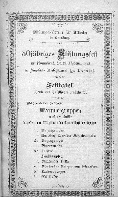 Vorschaubild von [Festtafell // Bildungs-Vereins für Arbeiter in Hamburg]