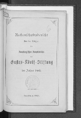 Vorschaubild von [Rechenschaftsbericht über die Tätigkeit des Hamburgischen Hauptvereins der Gustav-Adolf-Stiftung]