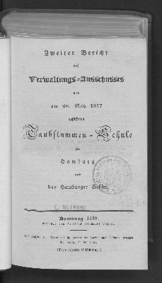 Vorschaubild von [Bericht des Verwaltungs-Ausschusses der Taubstummen-Schule für Hamburg und das Hamburger Gebiet]