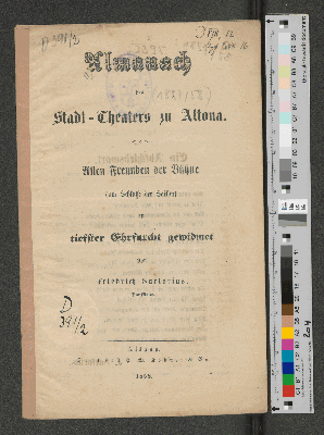 Vorschaubild von [Almanach des Altonaer Stadt-Theaters]