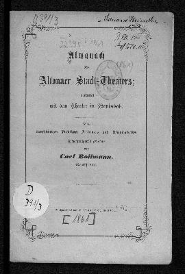 Vorschaubild von [Almanach des Altonaer Stadt-Theaters]