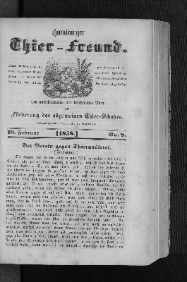 Vorschaubild von Hamburger Thier-Freund. 19. Februar. [1858.] No. 8.