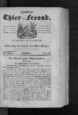 Vorschaubild von Hamburger Thier-Freund. 19. März. [1858.] No. 12.