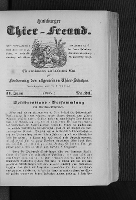 Vorschaubild von Hamburger Thier-Freund. 11. Juny. (1858.) No. 24.