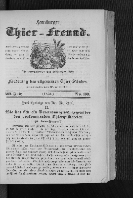 Vorschaubild von Hamburger Thier-Freund. 29. July. (1858.) No. 30.