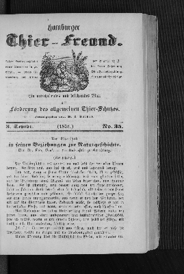 Vorschaubild von Hamburger Thier-Freund. 3. Septbr. (1858.) No. 35.