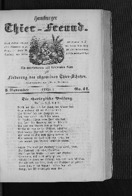 Vorschaubild von Hamburger Thier-Freund. 5. November. (1858.) No. 44.