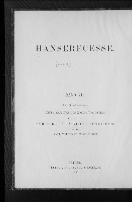 Vorschaubild von Die Recesse und andere Akten der Hansetage von 1256 - 1430