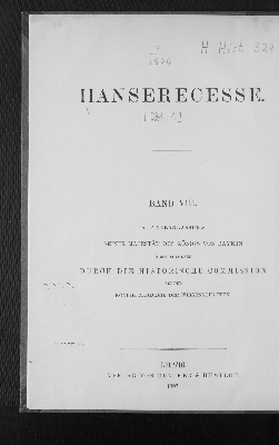 Vorschaubild von Die Recesse und andere Akten der Hansetage von 1256 - 1430