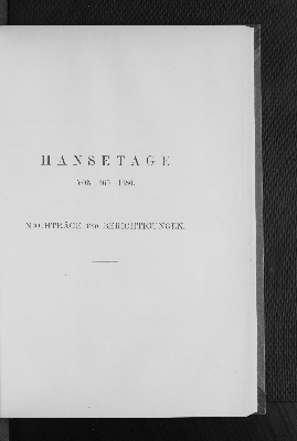 Vorschaubild von Hansetage von 1360-1430. Nachträge und Berichtigungen.