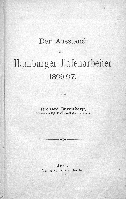 Vorschaubild von Der Ausstand der Hamburger Hafenarbeiter 1896/97