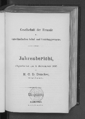 Vorschaubild von [Jahresbericht // Gesellschaft der Freunde des Vaterländischen Schul- und Erziehungswesens]