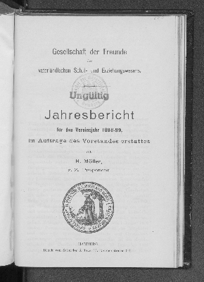 Vorschaubild von [Jahresbericht // Gesellschaft der Freunde des Vaterländischen Schul- und Erziehungswesens]