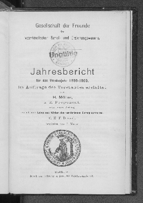 Vorschaubild von [Jahresbericht // Gesellschaft der Freunde des Vaterländischen Schul- und Erziehungswesens]