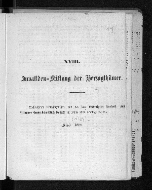 Vorschaubild von [Nachfolgende Unterstützungen sind von dem Vereinigten Central- und Altonaer Gewerbevereins-Comite bewilligt // Invalidenstiftung der Herzogthümer]