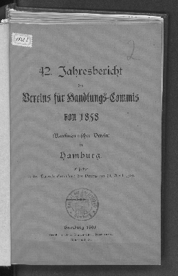 Vorschaubild von [Jahresbericht über das Jahr ... // Verein für Handlungs-Commis von 1858 (Kaufmännischer Verein)]