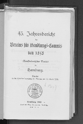 Vorschaubild von [[Jahresbericht über das Jahr ... // Verein für Handlungs-Commis von 1858 (Kaufmännischer Verein)]]