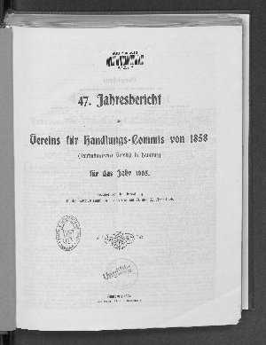 Vorschaubild von [[Jahresbericht über das Jahr ... // Verein für Handlungs-Commis von 1858 (Kaufmännischer Verein)]]