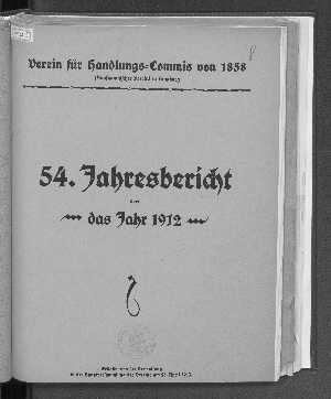 Vorschaubild von [Jahresbericht über das Jahr ... // Verein für Handlungs-Commis von 1858 (Kaufmännischer Verein)]