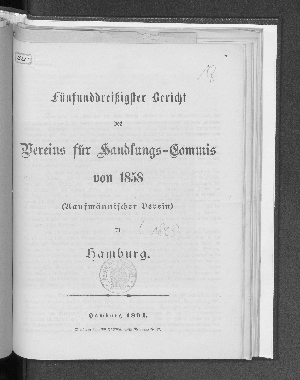 Vorschaubild von [Bericht des Vereins für Handlungs-Commis von 1858 (Kaufmännischer Verein) in Hamburg]
