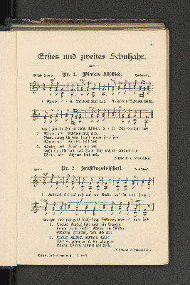 Vorschaubild von Erstes und zweites Schuljahr.
[Nr. 1. Winters Abschied - Nr. 41b. Beim Nahen des Frühlings.]